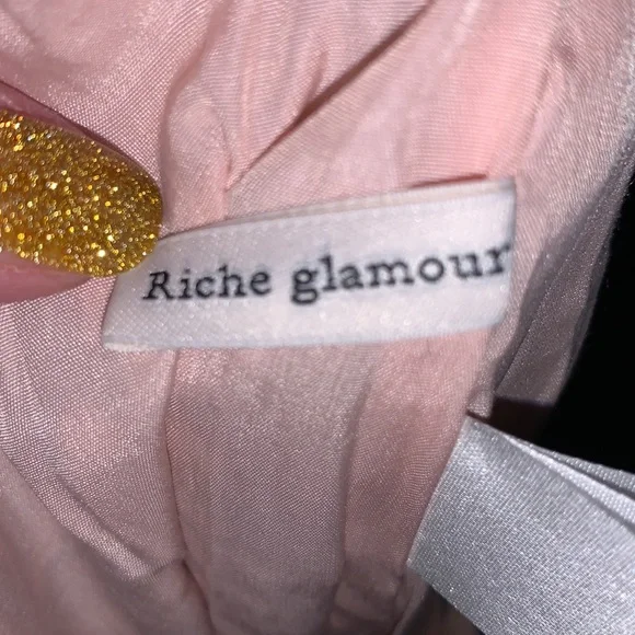 Riche Glamour pink floral ruffle side wings skirt - Picture 6 of 7